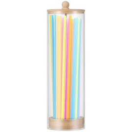 FwQoFvk Straw Holder Dispenser, Drinking Straw Organizer Container, Practical and Pretty Acrylic Straw Storage for Fast Food Restaurant 27x8cm