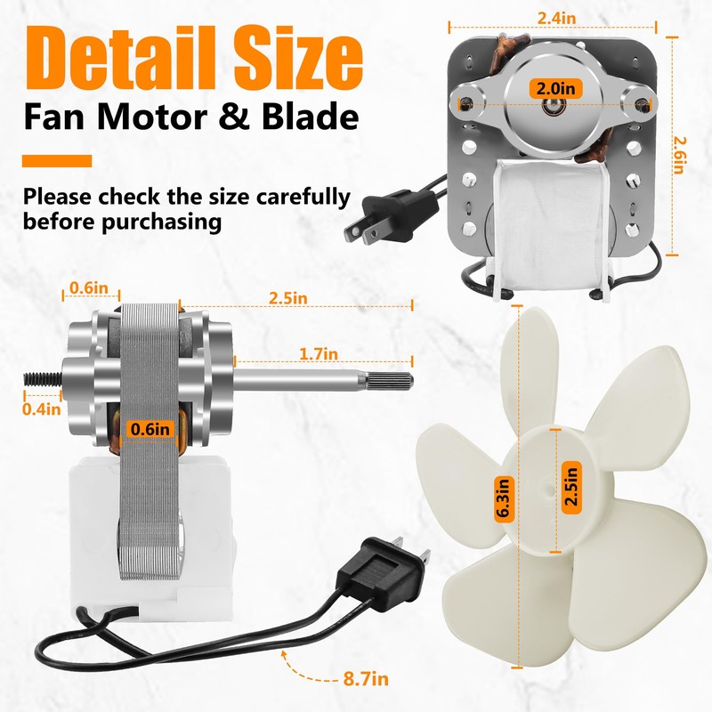 S1200A000 Quiet Bathroom Vent Fan Motor Replacement Compatible with Br-oan