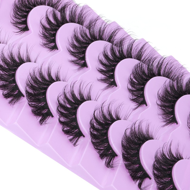 JIMIRE Mink Lashes Fluffy Cat Eye False Eyelashes Volume Wispy