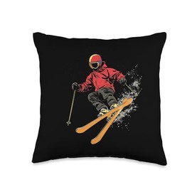 Freestyle Skier Vector Throw Pillow
