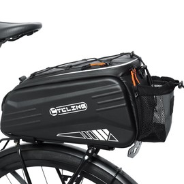 Bike Bags for Bicycle Rear Rack, Hard Shell Waterproof Bike Rack Bag, 8L Reflective Bicycle Trunk Pannier with Shoulder Strap, Bike Saddle Bag, Seat Bag, Ebike Bag for for Rear Rack Bike Accessories