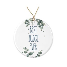 DiandDesignGift Judge Ornament, Best Judge Ever Ornament, Best Judge Christmas Ornament, Gift for Judge, Birthday Gift, Anniversary, Christmas Ceramic Ornament Printed on Both Sides