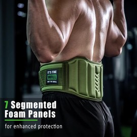 TAVIEW Weight Lifting Belt for Men & Women, Gym Belt with Buckle Closure, Comfortable Lumbar & Back Support (M, Green, 32-37 inches)