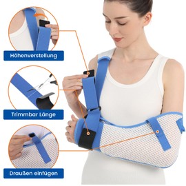 Willcom Arm Sling Shoulder Women Men, Medical Arm Strap for Injured Rotator Cuff, Broken Bones, Dislocation, Recovery of Injuries, Adjustable Sling (Left, M)