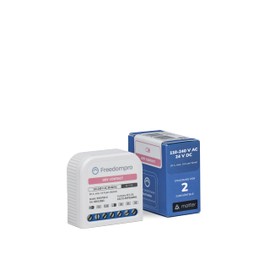 Freedompro Trockenkontaktmodul Mini SW0702-E, WiFi Smart 2-Kanal Schalter, Hausautomation, Kompatibel mit Apple HomeKit, Alexa, Google Home, Matter, Hubless, 110-230V, für Unterputz-/Außensteckdose