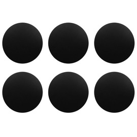 6 PCS Round Leather Coasters, 10cm Black Leather Coasters, Dual Sided Leather Coasters, Heat Resistant Table Protector