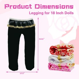 Doll Clothing Accessories 4PCS 18 Inch American Doll Tights with Lace Clothes Set Doll Pants Leggings Designed for 18 inch Girl Dolls (4PCS Tights)