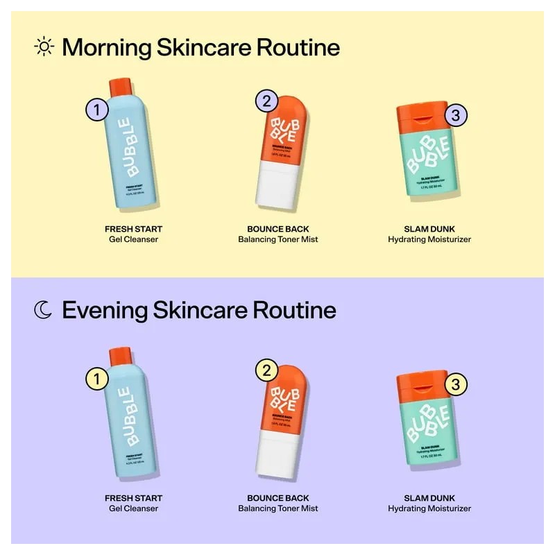 Kit Rutina Skincare Bubble 3 Pasos Piel Seca Grasa Americana
