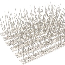 QIEGL Bird Spikes 304 Stainless Steel for Coverage 30Ft 28pcs Pigeons Anti Bird Spike Small Birds Sparrow Metal Fence Spikes (28 Pack Uninstalled)