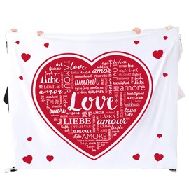 Casa Vivente Heart to cut out for wedding: wedding heart for newlyweds, white decorative wedding sheet with heart and two scissors, word heart wedding towel, bed sheet as registry office surprise