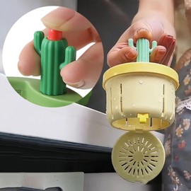 Cactus Kitchen Sink Drain Strainer, 2024 New Cactus Sink Strainer Press Automatic Dumping Basket, Multi-Functional Home Use Cactus Sink Draining Basket Filter (Yellow)