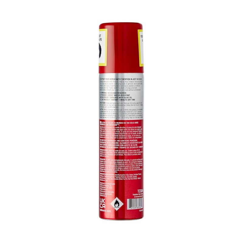 Red by Kiss Tintation Temporary Hair Color Spray 2.82oz, Quick-Dry