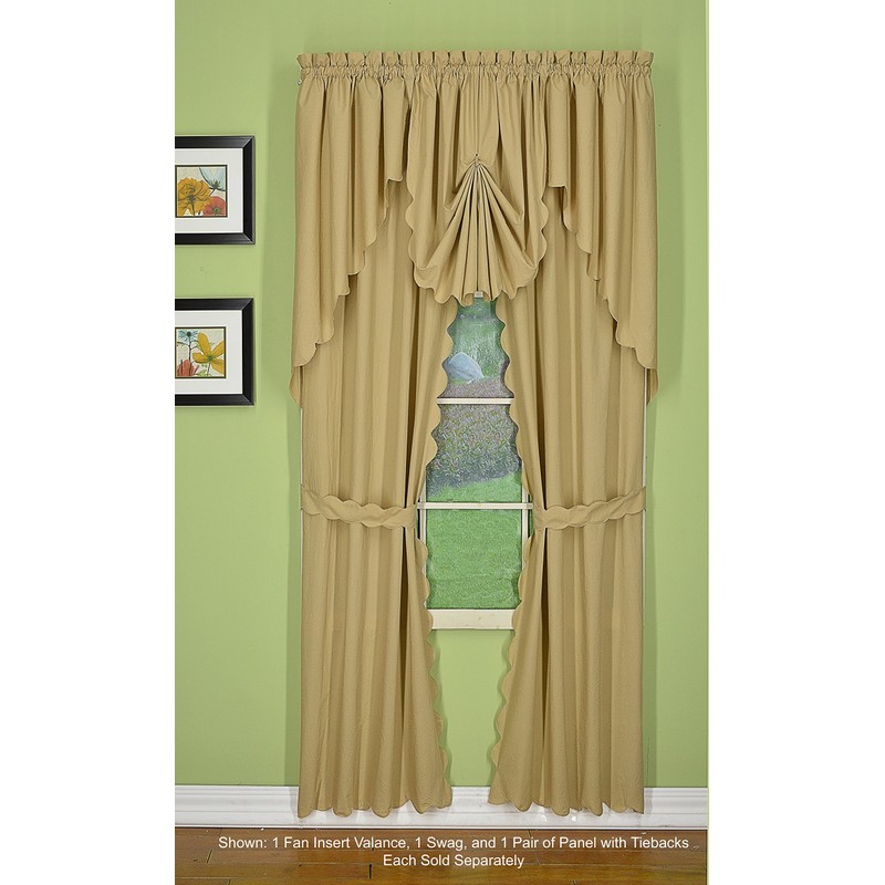 Today's Curtain, Orleans Scallop Curtain, Linen 63" Panel Pair and