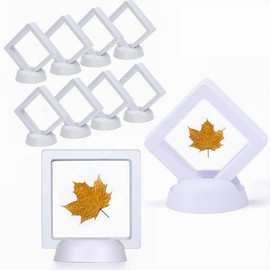 Coin Storage Case, Coin Case, Exhibition, Display Stand, Made of PET Membrane, Exhibition Storage for Rings, Ear Ornaments, Necklaces, Jewels, Dust Protection, Dual Use Base, 2.8 x 2.8 inches (7 x 7 cm), Pack of 10