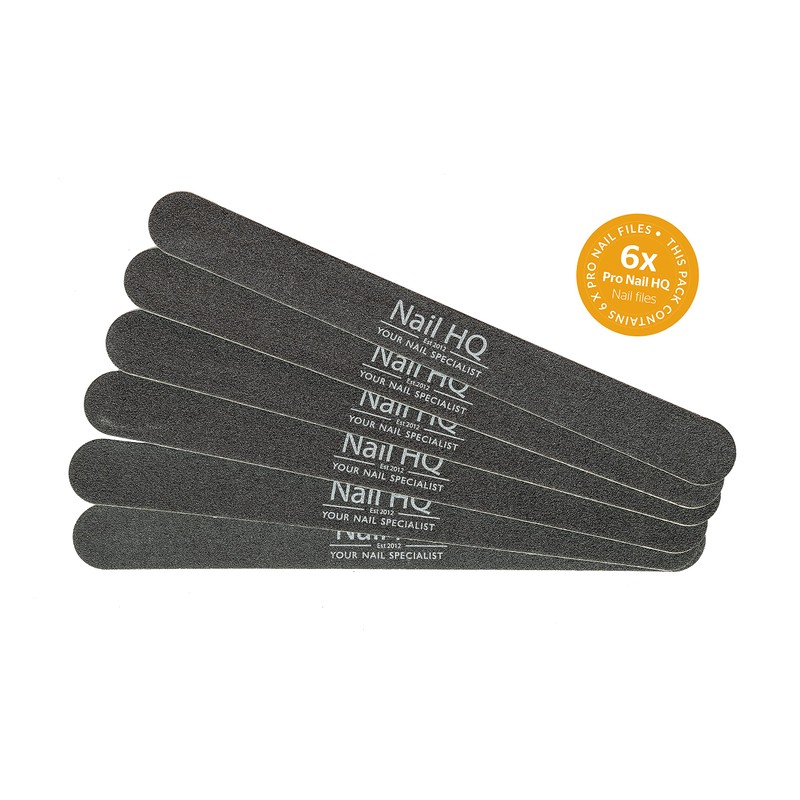 NAIL HQ Professional Nail Files x 6,Black