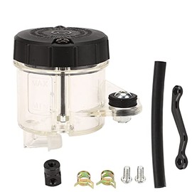 Aramox Depósito de Líquido de Frenos para Motocicleta, Depósito de Líquido de Frenos Delantero de Motocicleta de Metal ABS, Tanque de Embrague, Copa de Aceite Universal para Moto
