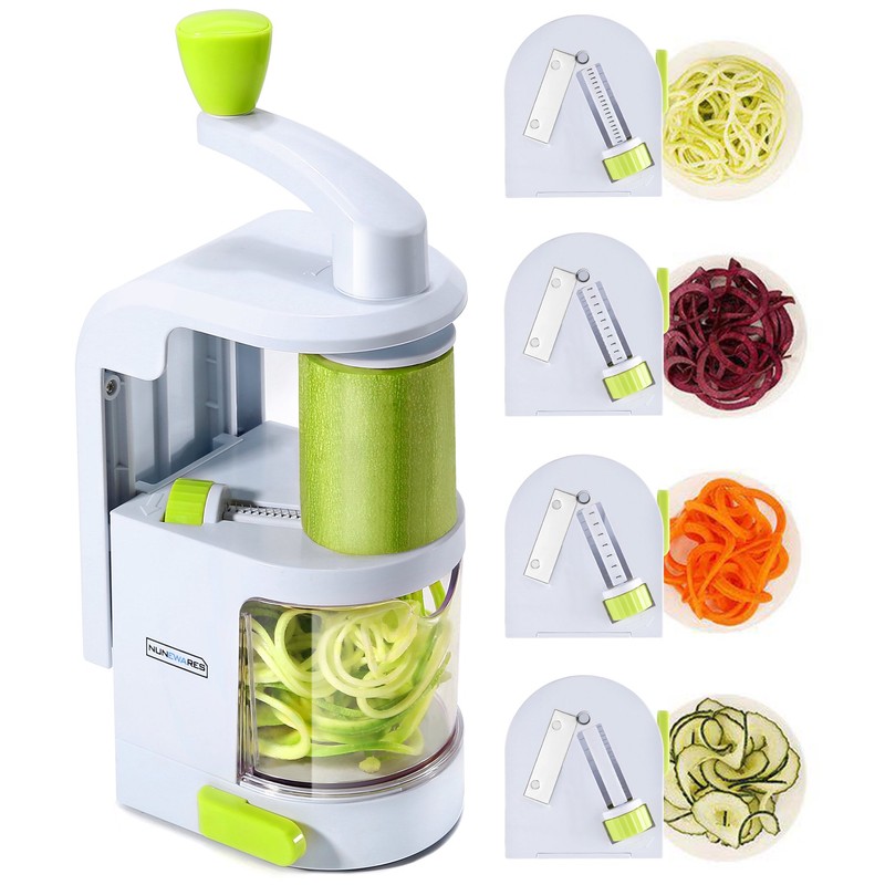 Spiralizer Vegetable Slicer (4-in-1 Rotating Blades) Heavy Duty Veggie Spiralizer