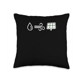 Renewable Energy Systems Apaprel For Men And Women Renewable Systems Water Wind Solar Panel Clean Energy Throw Pillow, 16x16, Multicolor