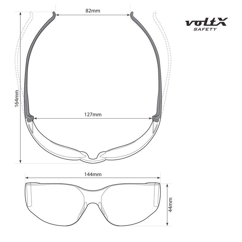 3 x voltX ‘GRAFTER’ Lightweight Industrial Safety Glasses, UKCA &