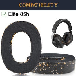 SOULWIT Cooling-Gel Professional Replacement Ear Pads Cushions for Jabra Elite 85h Wireless Over-Ear Headphones, Earpads with Soft Noise Isolation Foam - Black Gold