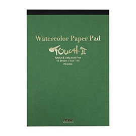 Create Muse PD-6355 Watercolor Paper Touch II Pad, B5, 8.1 oz (230 g), White, Pack of 15