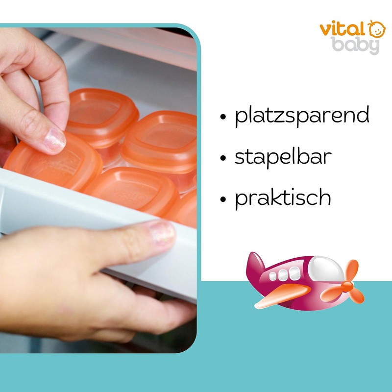 Vital Baby Large Freezer Pots (Pack of 4)
