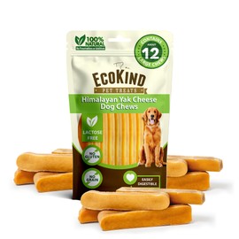 EcoKind Pet Treats EcoKind Premium Gold Yak Cheese Himalayan Dog Chews, Dog Treats Large Breed, All Natural, High Protein Dog Chew, Cheese, Large - 12+ Chews (3 lbs)