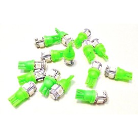 Lumiglow 15 BRIGHT Green 5 LEDs Side Marker License Plate Clock Lights Bulbs For Imports