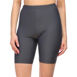 Merry Style MS10-333 Women's Swimming Trunks High Waist Bikini Bottoms Swimming Trunks for Water Sports SUP Swimming Cyclist Swimwear for Women, graphite