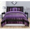Grand Linen Chenille Bedding 3 Piece Queen Size Royal Purple,