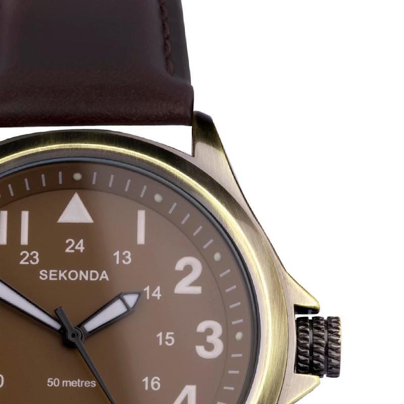 Sekonda Altitude Men’s 43mm Quartz Watch in Brown with Analogue