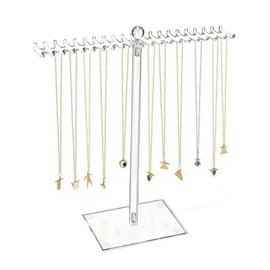 VPB Acrylic Necklace Display Stand,Clear T bar jewellery stand,Hanging Jewellery Organiser Stand Holder,Earring Hanger Stand Holder Tree Stand Earring Holder for Necklaces Pendant Bracelets Ring