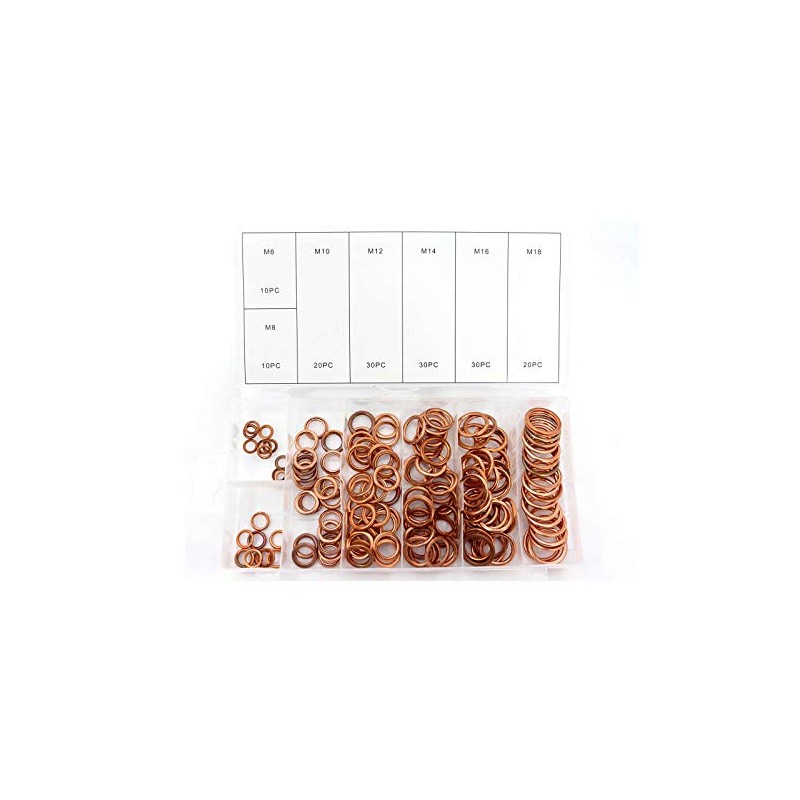 A4C Filled Copper Rings Assortment Filling Rings 150 Pieces Sealing