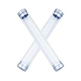 NITIUMI Pen Case, Ballpoint Pen Case, Fountain Pen Pencil Case, Pen Holder, Trinket Storage Case, Cylindrical Shape Plastic Transparent Gift Box Set of 2, transparent