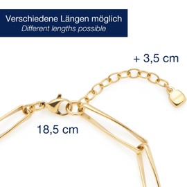 Leonardo Jewels Consenza 024445 Women's Bracelet Stainless Steel Gold with Lobster Clasp Length 18.5 cm, Stainless Steel, No Gemstone