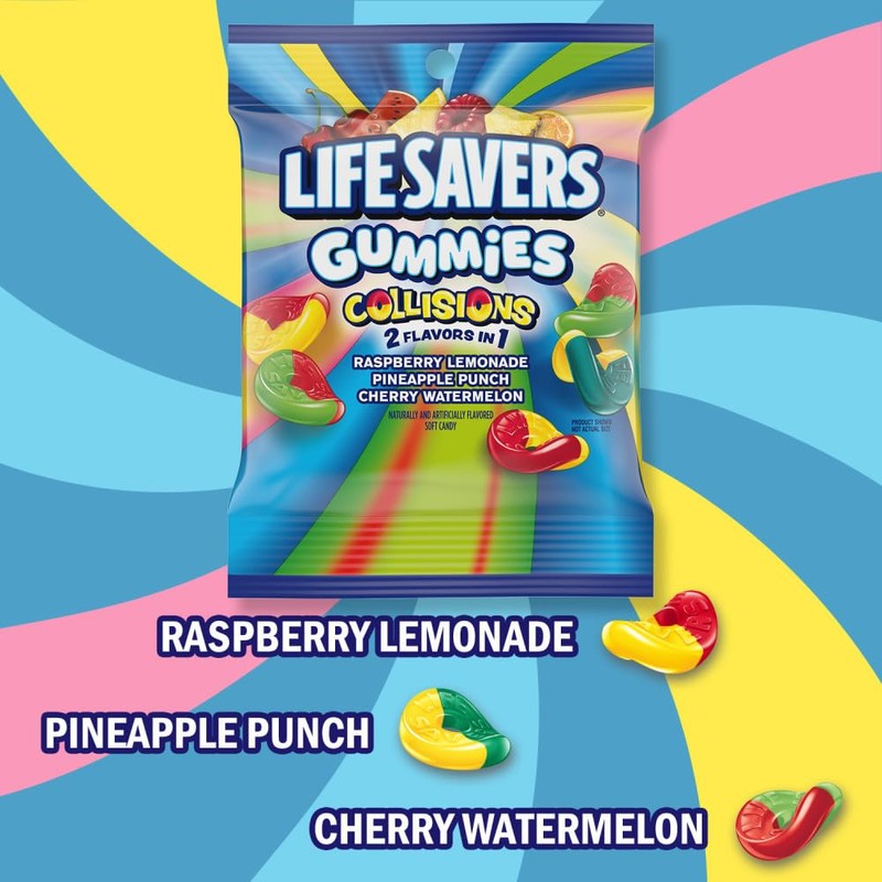 Life Savers Gummies Collisions 2 Flavors in 1 Soft Chewy