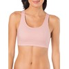 Fruit of the Loom Women's Built-Up Sports Bra, Blushing Rose/Black/White-3