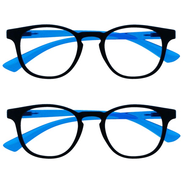 Opulize Bop Blue Light Blocking Children's Glasses Without Strength Round
