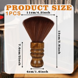 Vinyl Record Cleaner Brush, Anti Static Dust Remover with Fine Fiber Bristles, Wood Record Brush Accessories for Vinyl Albums LP CD Cartridge (Dark Brown)