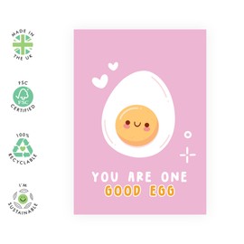 Central 23 Funny Birthday Card For Her - You Are One Good Egg - Mum Birthday Card - Cheeky Birthday Card For Her - Sister Birthday Card - Comes With Fun Stickers