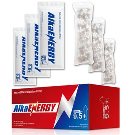 50g/Pack Alkaline Remineralization Water Filter Pouch|pH9.5+| Raise Filtered Drinking Water pH/High pH Alkalizer for Zero TDS Water, Reverse Osmosis Water/9 Months/120 Gallons (3 Packs)