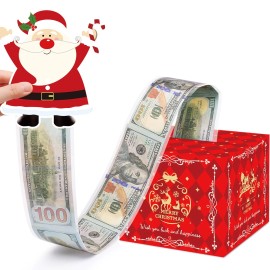 MEI Christmas Money Box for Cash Gift Pull, Surprise Money Gift Boxes for Kids Adult