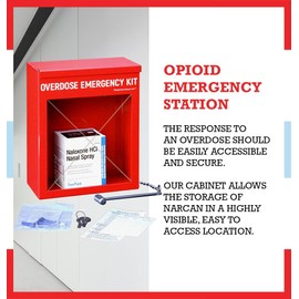 Overdose Emergency Kit Non-Locking Cabinet - High Visibility & Secure, 22 Gauge Steel, Wall Mountable with Acrylic Window, Break Hammer - Universal Capacity (Medication Not Included)