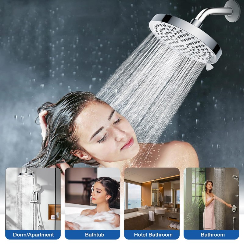SOMDARHK High Pressure Shower Head: Rain Fixed Shower Heads with