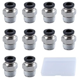 GOLD DEER 6mm to 1/4" NPT Male Threaded Push Connection Fittings, 1/4 Quick Connect, Air Fittings, Air Hose Fittings, Tube Fittings, Quick Fittings, Male Straight Threaded Connectors, Fitting Threaded