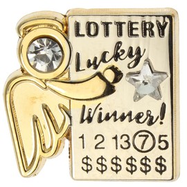 Lucky Winner Lottery Angel Pin - Gold and Silver