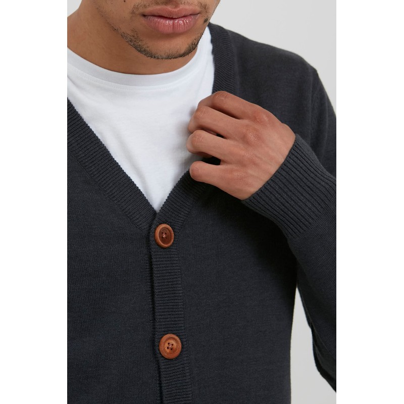 Blend Lennard Men's Fine Knit Cardigan with V-Neck and Button