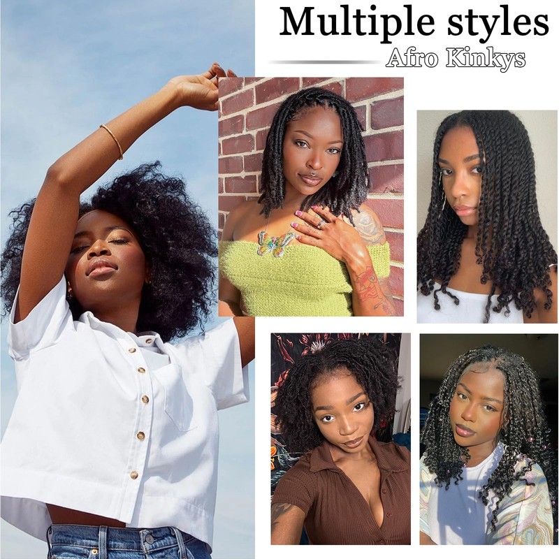 Yanminara Afro Kinkys Bulk Hair for Mini Twist, Loc Repair,