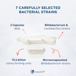 FürstenMED Bifidoflor HIT - Probiotic Supplement - Lactobacillus Salivarius, Gasseri, Rhamnosus & 4 Bifidobacterium Probiotic - Normal Gut Digestive Health Support - 60 Vegan Capsules