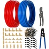 (All-in-One) GUOFIS 1/2 Inch PEX-B Pipe,2x100FT Blue&Red Pex Tubing,Plumbing Pipe